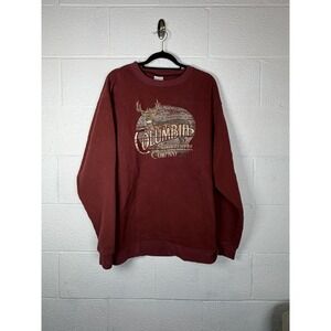 Columbia Sportswear Men's XL Burgundy Deer Graphic Gorpcore Sweatshirt